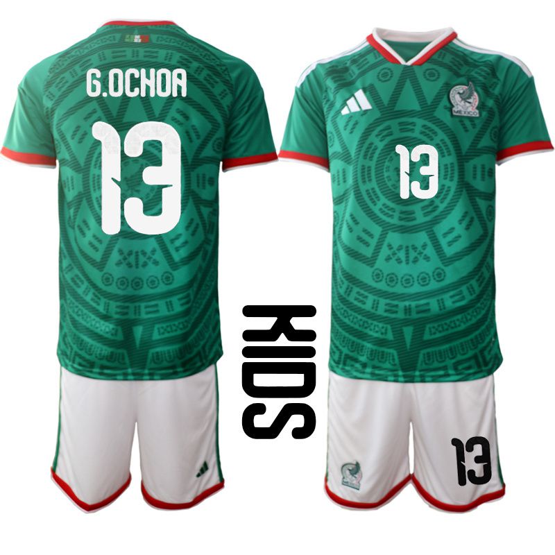 Youth 2026 World Cup National Team Mexico home green #13 Soccer Jersey
